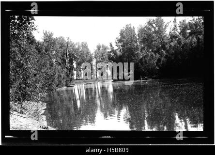 Views of Moon Lake Club House and Moon Lake Stock Photo