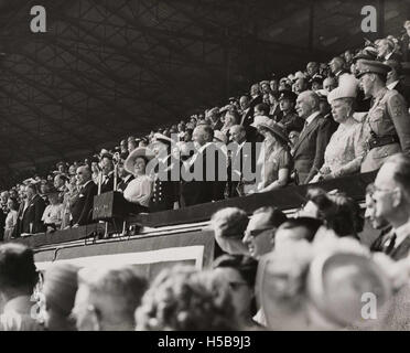 Royal party at opening ceremony of Olympic Games, London, 1948. Stock Photo