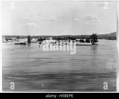 Brisbane floods 1893. South Brisbane from North Quay Stock Photo