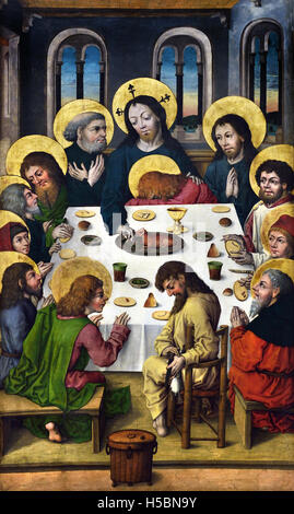 Last Supper ( outside of a wing from Speyer Altar1578 ) Master of the Housebook - German painter and printmaker 1475 and 1500 Middle Rhine Germany The Last Supper Stock Photo