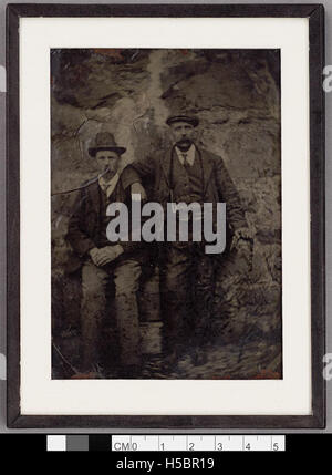 This historical photograph features two unidentified Union soldiers ...