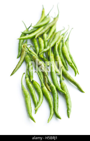 Green hot peppers isolated on white background Stock Photo - Alamy