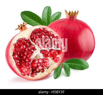 pomegranates isolated on the white background. Stock Photo