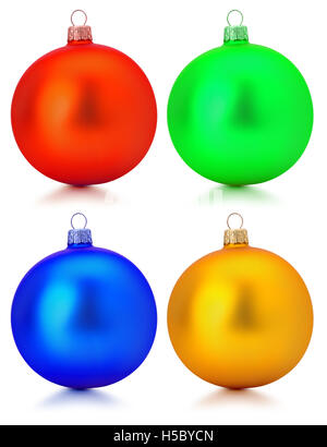 collection of Christmas balls isolated on the white background. Stock Photo