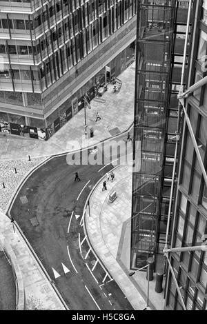 London, UK - July 2016: Aerial view looking down on Sumner Street from the new Tate Modern Extension building South London Stock Photo