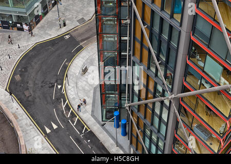 London, UK - July 2016: Aerial view looking down on Sumner Street from the new Tate Modern Extension building South London Stock Photo