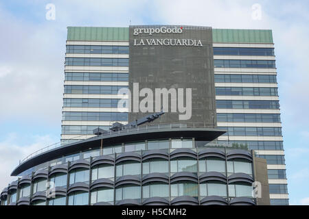 Office Building of Grupo Godo in Barcelona - La Vanguardia Stock Photo