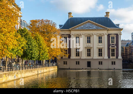 The Hague, capital of the Netherlands, Mauritshuis museum, royal picture gallery, art museum, skyline business district Stock Photo