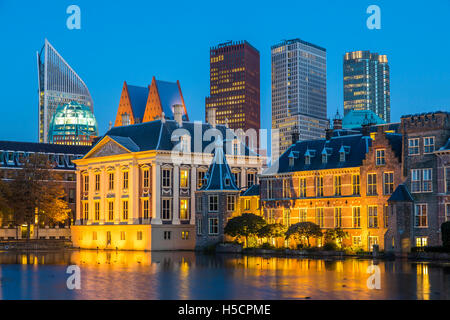 The Hague, capital of the Netherlands, Mauritshuis museum, royal picture gallery, skyline business district Stock Photo