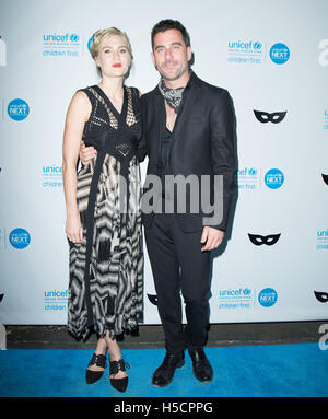 Nora Kirkpatrick and  Bryn Mooser attend UNICEF Black & White Masquerade Ball at Masonic Lodge at Hollywood Cemetery on October 30, 2015 in Los Angeles, California, USA Stock Photo