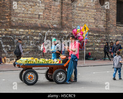 Bogota, Colombia - May 01, 2016: People walking through the streets of Bogota Stock Photo