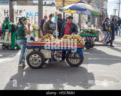 Bogota, Colombia - May 01, 2016: People walking through the streets of Bogota Stock Photo