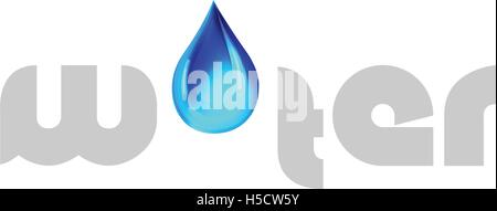 Water Logo with Drop Design, EPS 10 supported. Stock Vector