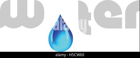 Water Logo with Drop Design, EPS 10 supported. Stock Vector