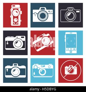 photographic camera mosaic design graphic Stock Vector
