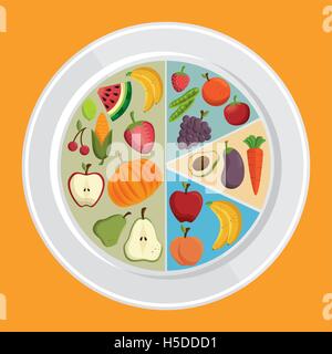 set healthy food products Stock Vector