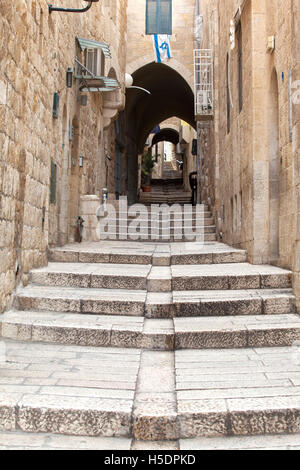 A street of the 'Cardo' (Jewish quarter). Jerusalem Old City, Israel. Stock Photo