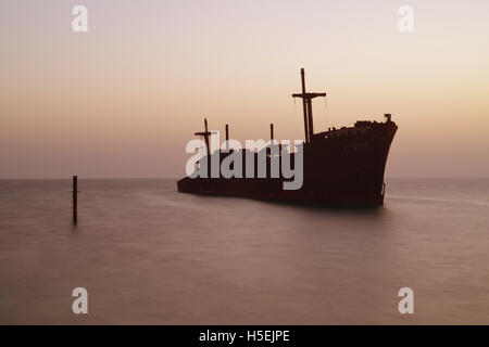 The Greek ship in Kish island Stock Photo