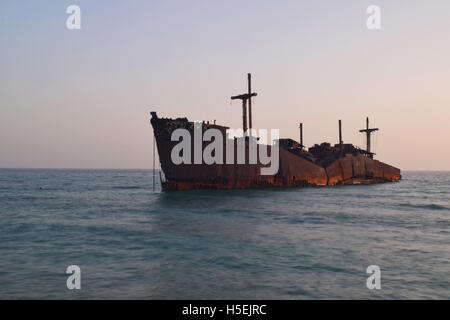 The Greek ship in Kish island Stock Photo