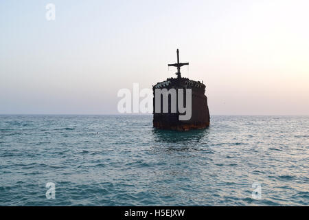 The Greek ship in Kish island Stock Photo