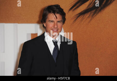 London, UK, UK. 20th Oct, 2016. Tom Cruise attends the European Premiere of 'Jack Reacher: Never Go Back' at Cineworld Leciester Square. Credit:  Ferdaus Shamim/ZUMA Wire/Alamy Live News Stock Photo
