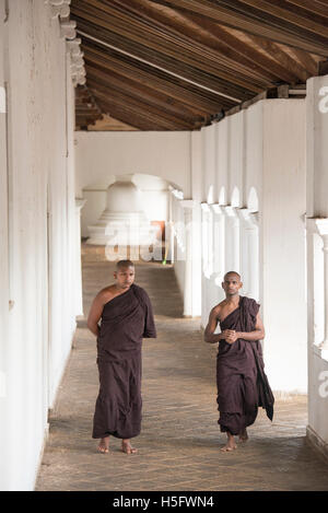 Monks at the Dambulla Cave Temple, Dambulla, Sri Lanka Stock Photo