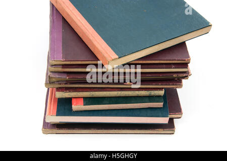 Pile of books on a white background Stock Photo