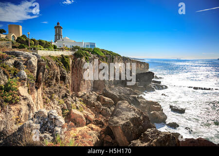 The Lighthouse of Cabo Raso near Cascaias, Portugal Stock Photo
