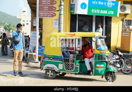 Auto Rickshaw,A popular Asian transport as a taxi Stock Photo