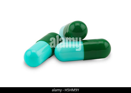 Antibiotic capsule isolated on white background Stock Photo