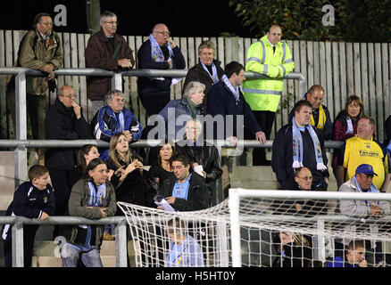 Grays fans during the first-half - Lewes vs Grays Athletic - FA Cup 4th Qualifying Round Replay at the Dripping Pan - 31/10/07 Stock Photo