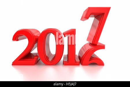 3d 2017. 2016-2017 change represents the new year 2017, three-dimensional rendering Stock Photo