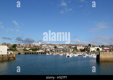 View of Penzance harbour on a sunny day, Cornwall, UK Stock Photo