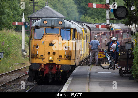 British Rail Class 31 diesel locomotive, preserved at the Midland Railway Company, Derbyshire Stock Photo