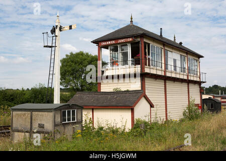Preserved signal box at Swanwick Junction, Derbyshire Stock Photo
