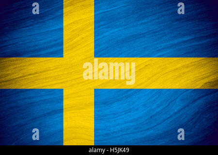 flag of Sweden or Swedish banner on abstract background Stock Photo