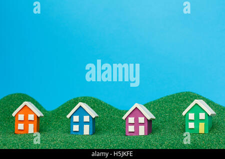 Plasticine Model Houses Stock Photo