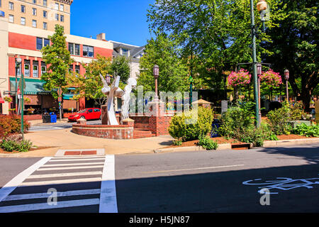 Pritchard Park in downtown Asheville NC Stock Photo