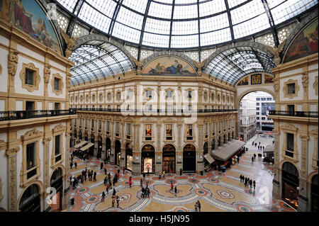 The recently restored Galleria Vittorio Emanuele II in Milan, Italy Stock Photo