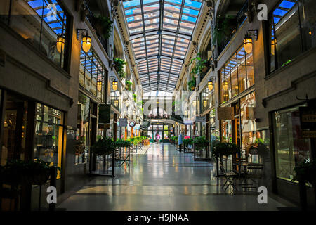 Inside the Grove Arcade shopping plaza in downtown Asheville NC Stock Photo