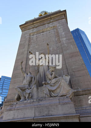 Spanish monument statue at Columbus circle at the corner of Central Park, Manhattan, York City, USA Photo: April 15th, 2016 Stock Photo