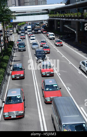 street scene traffic  Connaught road  Hong Kong China Stock Photo