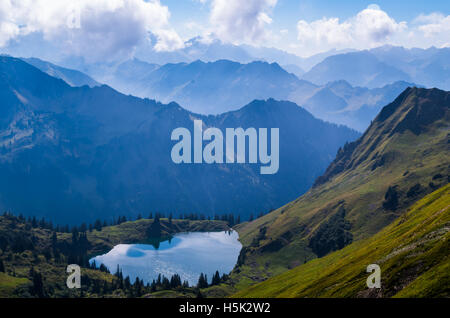 Lake Seealpsee in the Allgau Alps above of Oberstdorf, Germany. Stock Photo