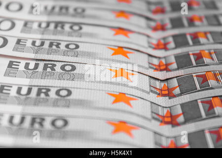 stack of cash money - 500 Euro bills macro - European banknotes Stock Photo