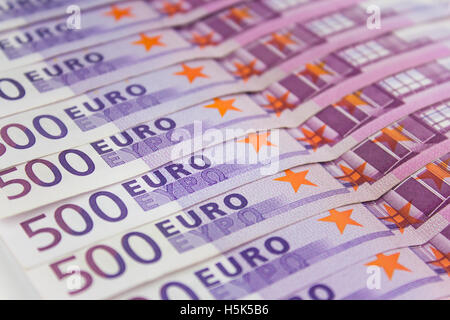 500 Euro money bills - European currency cash Stock Photo