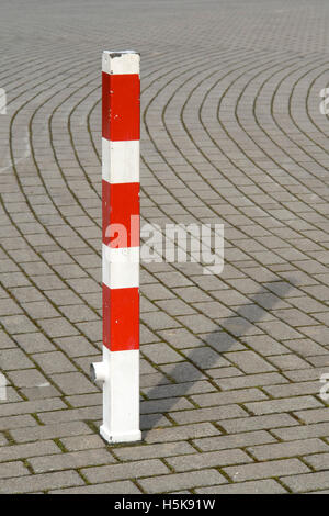 Red and white post, barrier Stock Photo