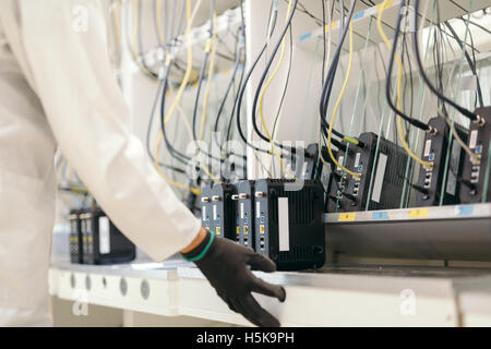 Professional network hardware inspection Stock Photo