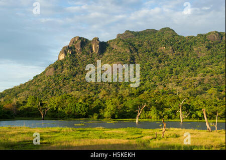 Lake in mountain scenery, Gal Oya National Park, Sri Lanka Stock Photo