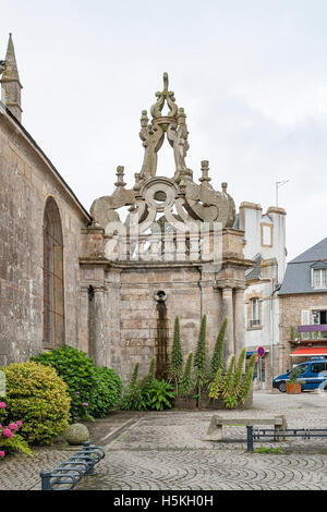 detail of a church in a town named Carnac in the Morbihan department in Brittany, France Stock Photo