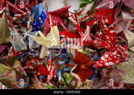 Origami paper cranes Stock Photo